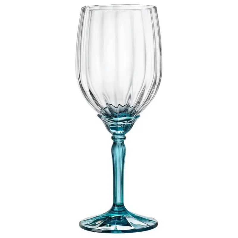 Set of (6) Florian 380ml Turquoise Wine Glasses