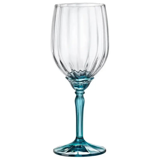 Set of (6) Florian 380ml Turquoise Wine Glasses